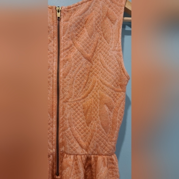 H&M Apricot peach jacquard skater dress, XS - Picture 7 of 11